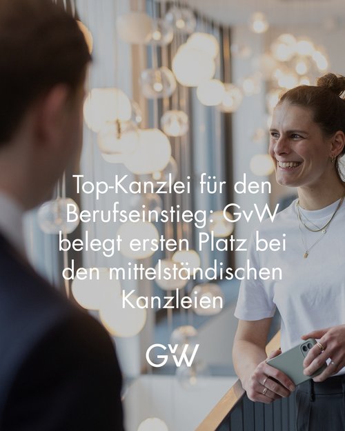 GvW hat im aktuellen REF50-Ranking von @iurratio den ersten Platz als beste mittelständische Kanzlei für den... GvW hat im aktuellen REF50-Ranking von @iurratio den ersten Platz als beste mittelständische Kanzlei für den...