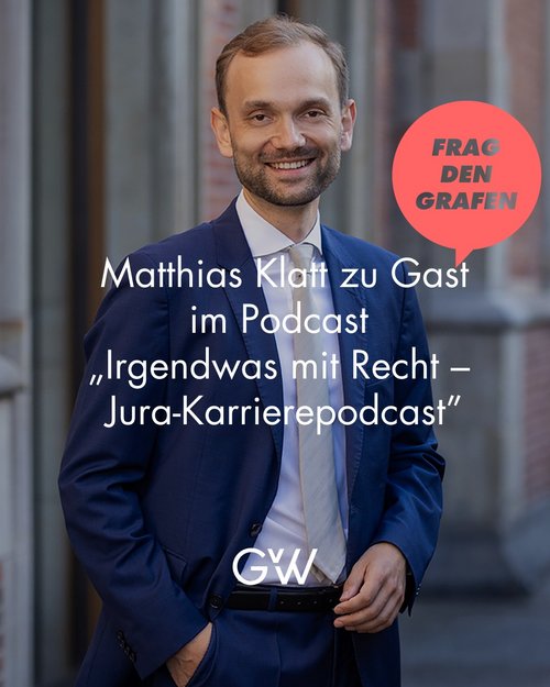 Neue Podcastfolge mit GvW 🎙️

Unser Associate Dr. Matthias Klatt ist in Folge 384 von @irgendwasmitrecht  zu Gast. Er...